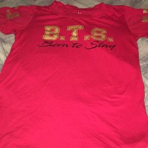 Red bts shirt